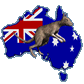 Aussie map and kangaroo